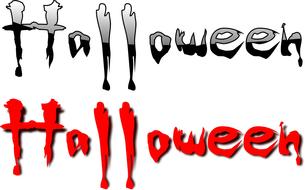 halloween text blood dripping