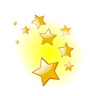 christmas stars on yellow white background