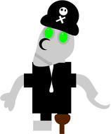 pirate robot death head amputated