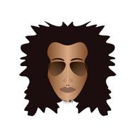 afroamerican face with sunglasses