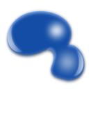 blue puddle as a spot on a white background
