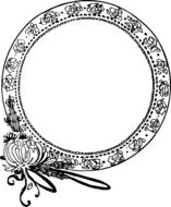 circle decorative flower frame drawing