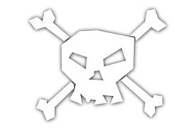 scary skull white as a symbol of death