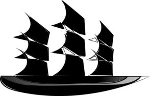 black ship with sails as an illustration