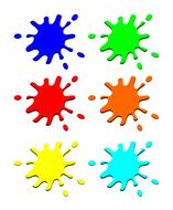 colorful blots on white