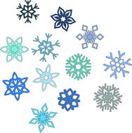 cartoon snowflake hexagon