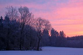 Wintry Afterglow Evening Sky