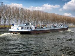 ship on Amsterdam Water Canal
