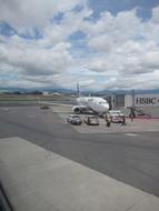 plane on the runway in mexico