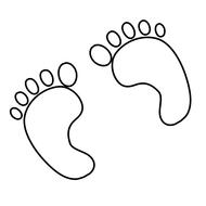 drawing of children's footprints on a white background