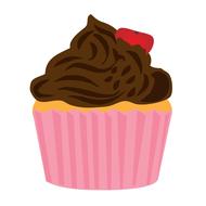 chocolate cupcake on white background