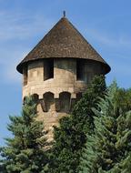 castle tower in budapest close up