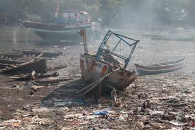 Wrecked Harbour Boat