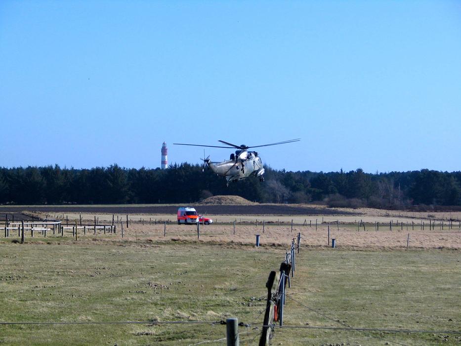 Helicopter Rescue on meadow