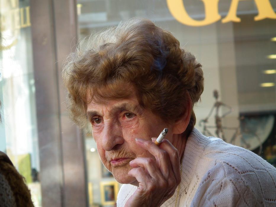 Old Lady Smoking