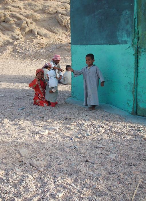 Children Play at Desert