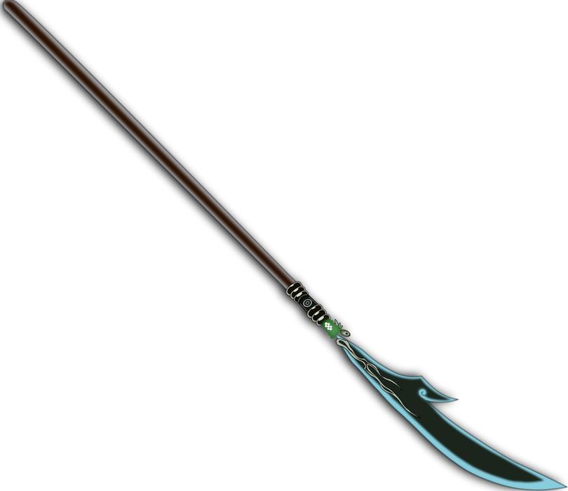 Model of the poleaxe in China, at white background, clipart