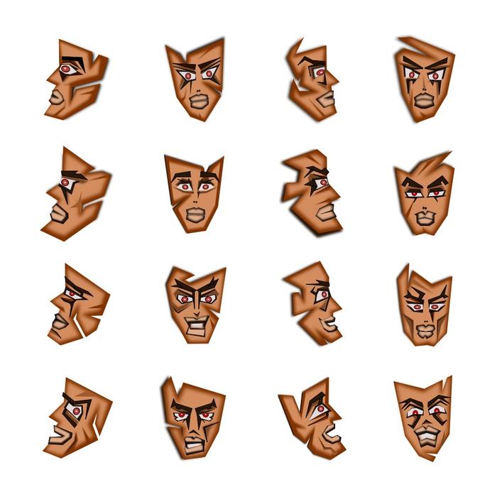 Variety of masks on white background