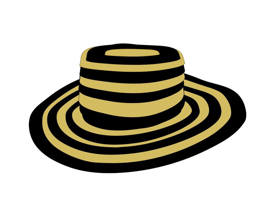 striped cowboy hat on white background