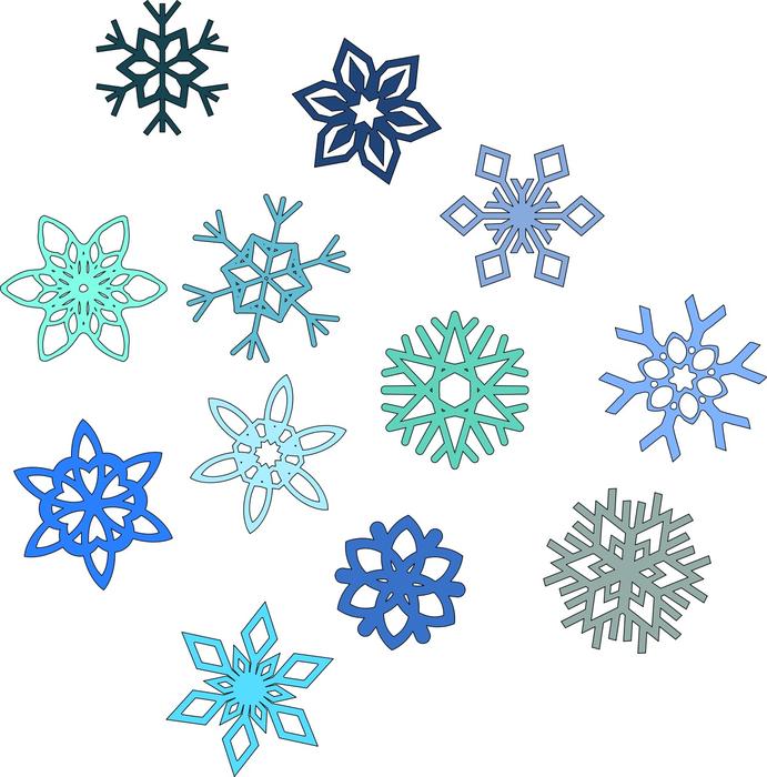 cartoon snowflake hexagon