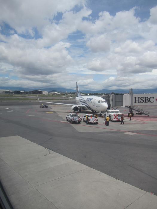 plane on the runway in mexico