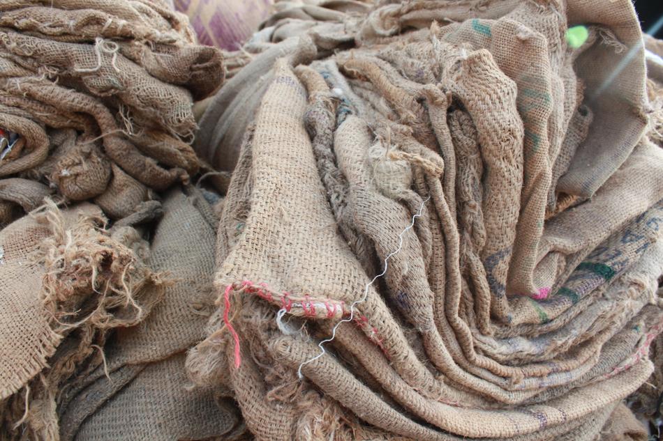 Bags Old Jute close-up