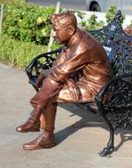 Dev Anand Statue on bench