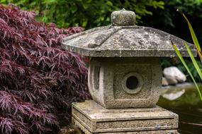 stone lantern in japanese garden