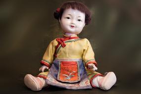 Doll Japanese close-up on blurred background