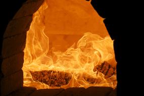 Fire Wood Flame in oven