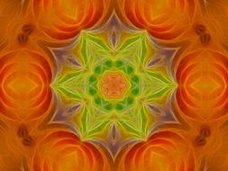 Kaleidoscope with colorful patterns of the soft hues, clipart