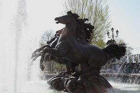 four wild horses Fountain in Alexander Gardens, russia, Moscow