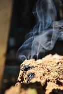 Smoke Log On Fire