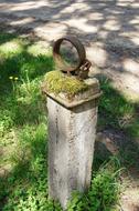 pillar near the road in the castle