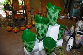 Green Vases decorations