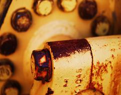 details of an old agricultural machine close up