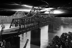 monochrome photo of Bridge Railway in Vicksburg