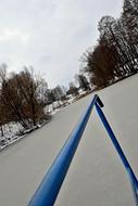 Winter Pond Snow Frozen surface