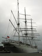 Sailing Gorch Fock Ship in Stralsund