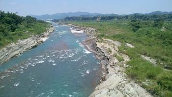 River Water in a picturesque landscape on a sunny day