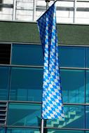 White and blue Flag and glass windows