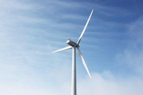 Windmill Blue Sky Cloud Sunny