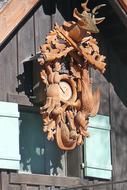Cuckoo Clock on a wooden house