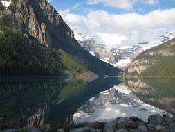 mirror lake in the nature of canada