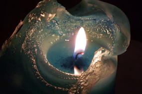 burning blue candle