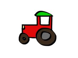 cartoon red tractor