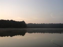 evening fishing lake