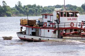Ship on River in Rio Paraguay