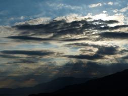 Beautiful and colorful sky with clouds in sunlight