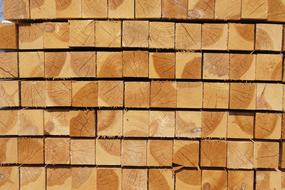 Stacks of the beautiful, brown wood pieces